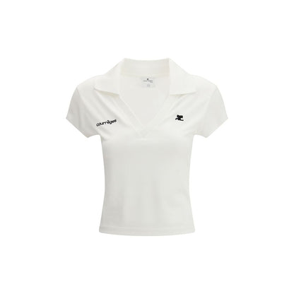 Polo Courrèges in cotone bianco