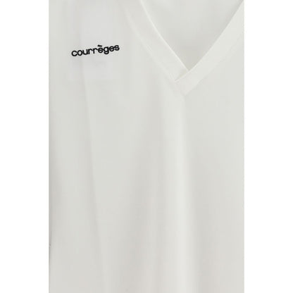 Polo Courrèges in cotone bianco