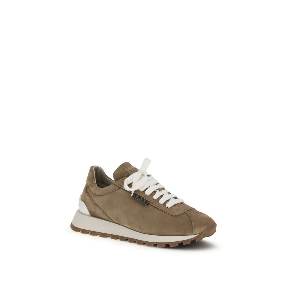 Brunello Cucinelli Sneakers con plateau in gomma beige