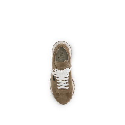 Brunello Cucinelli Sneakers con plateau in gomma beige