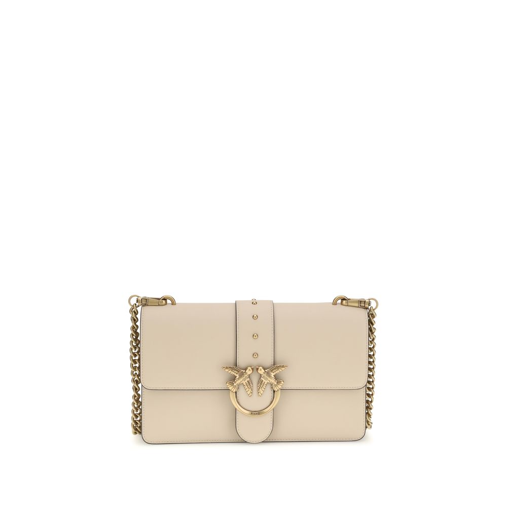 Borsa a tracolla PINKO Bos Taurus in pelle di vitello beige