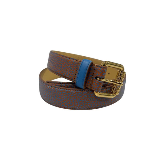 Cintura da donna in pelle marrone Borbonese con fibbia dorata