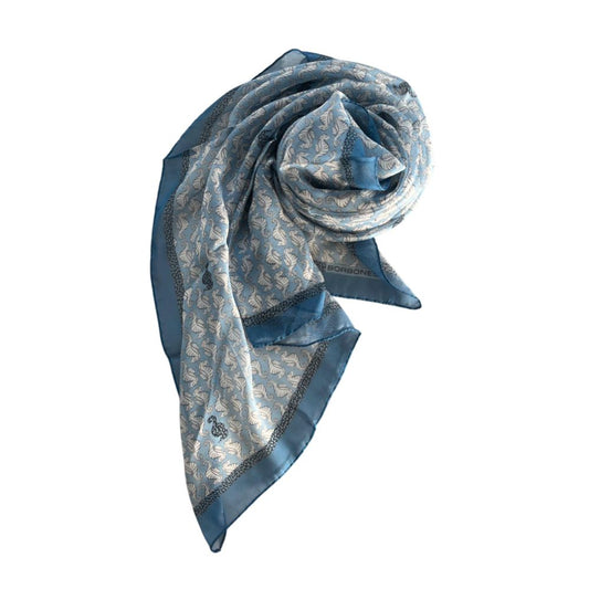 Sciarpa da donna in seta blu Borbonese