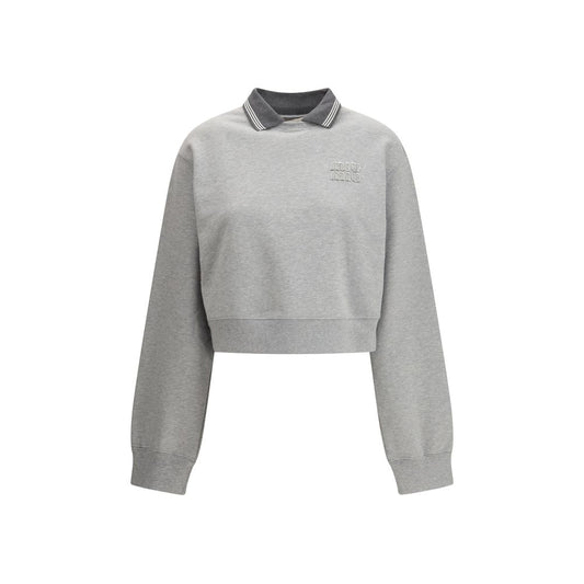 Felpa in cotone grigio Miu Miu