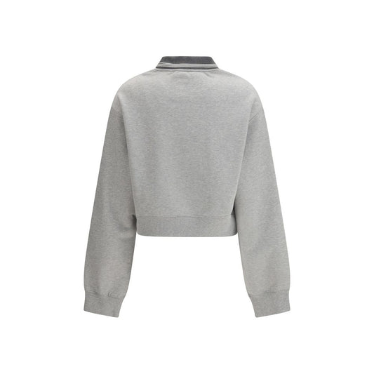 Felpa in cotone grigio Miu Miu