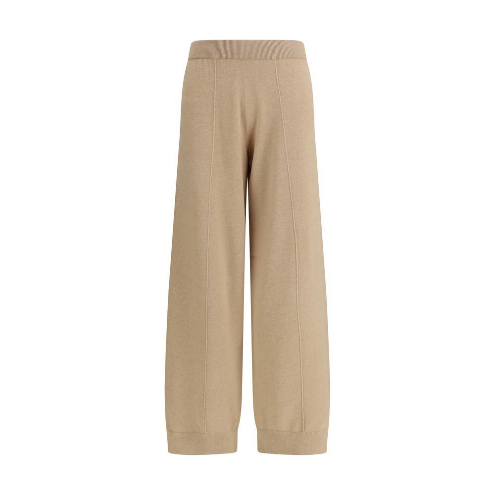 Pantaloni Casual Fabiana Filippi in Lana Felpata Beige