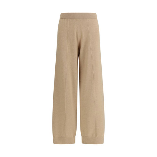 Pantaloni Casual Fabiana Filippi in Lana Felpata Beige
