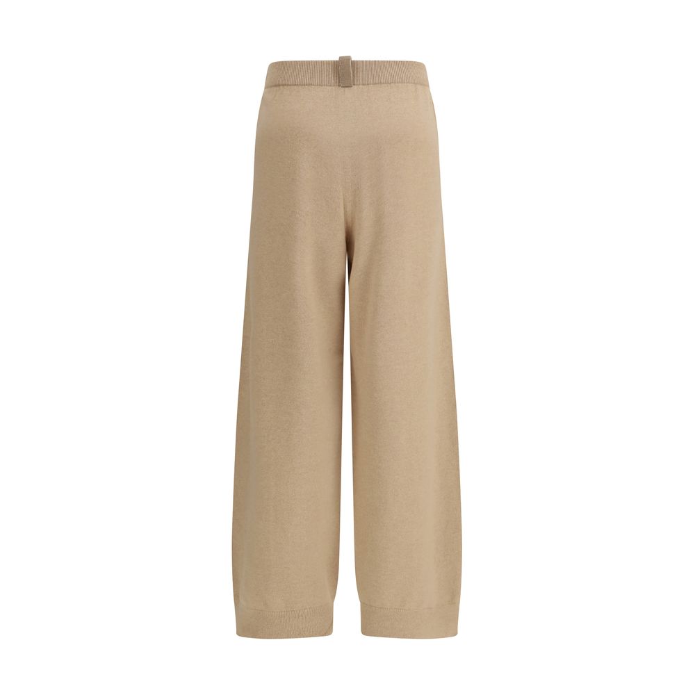 Pantaloni Casual Fabiana Filippi in Lana Felpata Beige