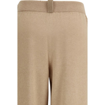 Pantaloni Casual Fabiana Filippi in Lana Felpata Beige