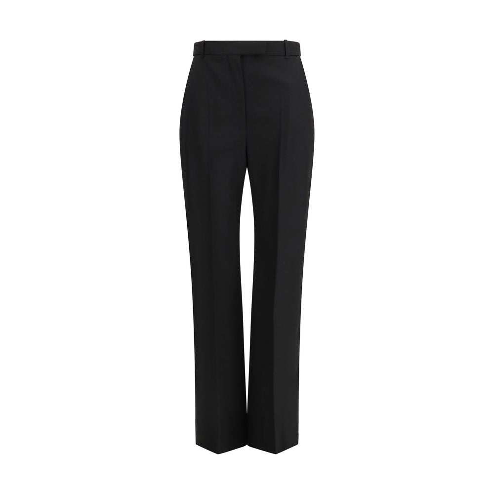 Pantaloni eleganti in cotone nero Alexander McQueen