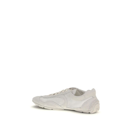 Sneakers basse in tessuto bianco Prada