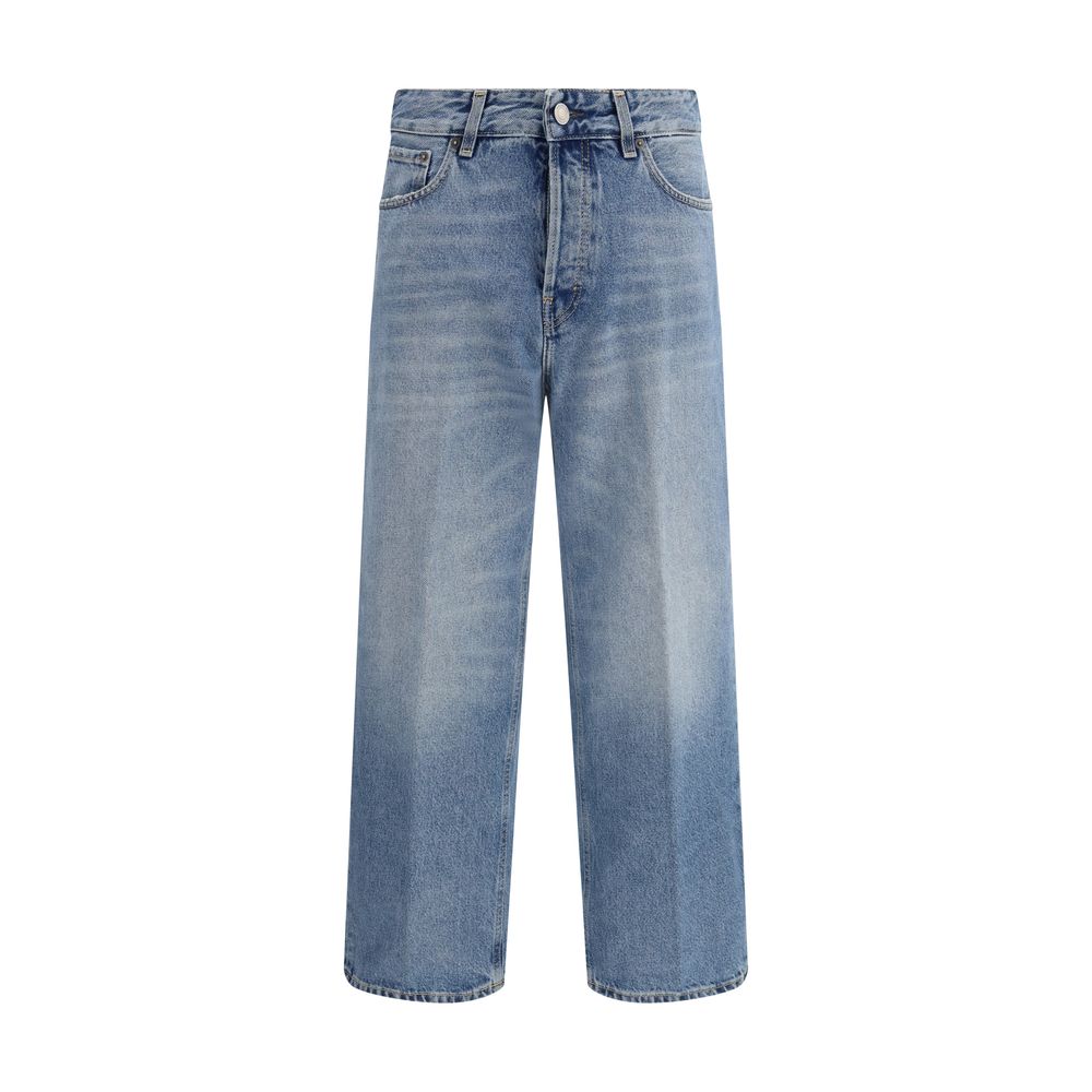 Jeans boyfriend in cotone blu Haikure
