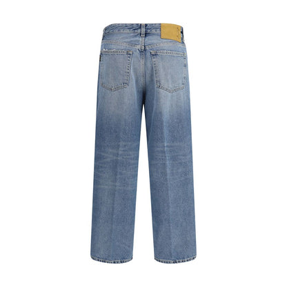 Jeans boyfriend in cotone blu Haikure