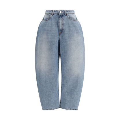 Jeans dritti in cotone blu Rohe