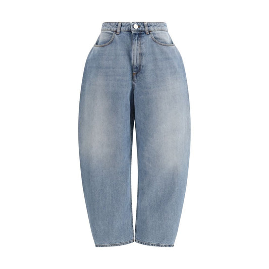 Jeans dritti in cotone blu Rohe