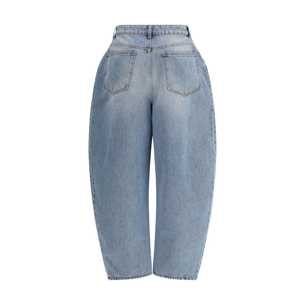 Jeans dritti in cotone blu Rohe