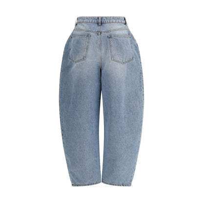 Jeans dritti in cotone blu Rohe