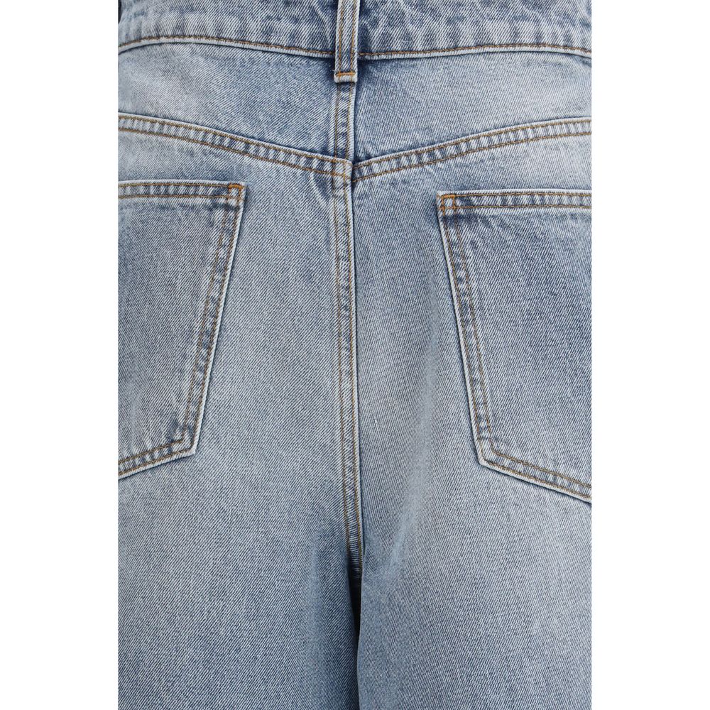 Jeans dritti in cotone blu Rohe