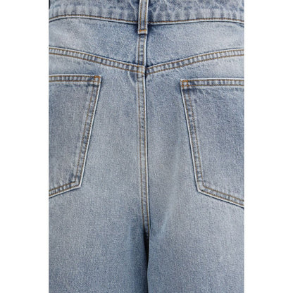 Jeans dritti in cotone blu Rohe