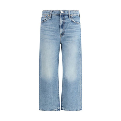 Jeans cropped in cotone blu denim Mother