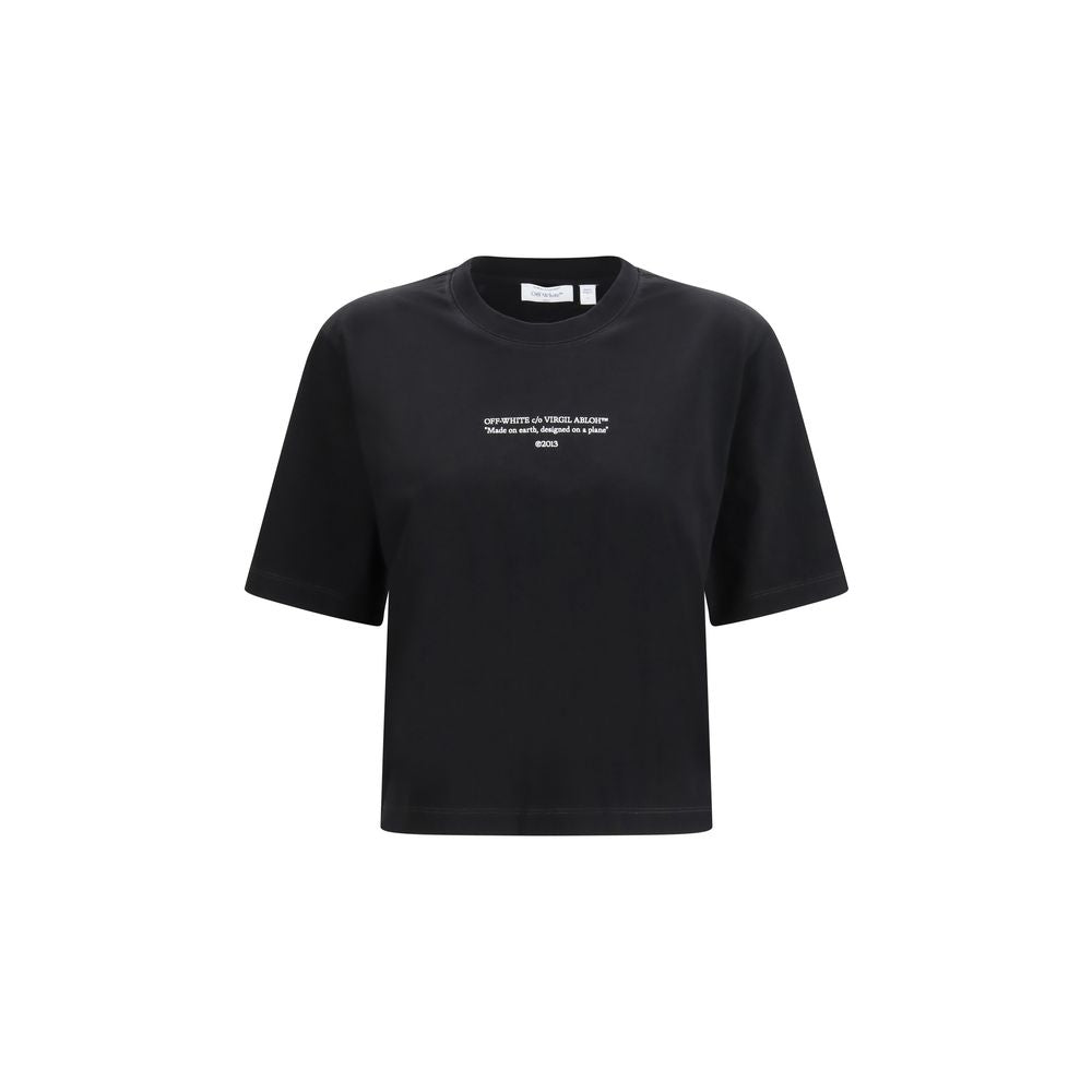 T-shirt in cotone nero bianco sporco