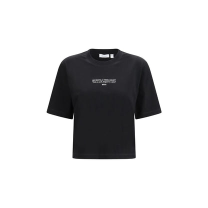 T-shirt in cotone nero bianco sporco