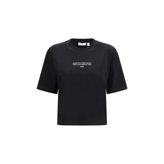 T-shirt in cotone nero bianco sporco