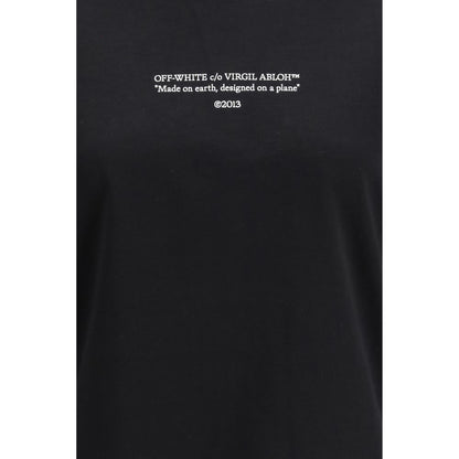 T-shirt in cotone nero bianco sporco