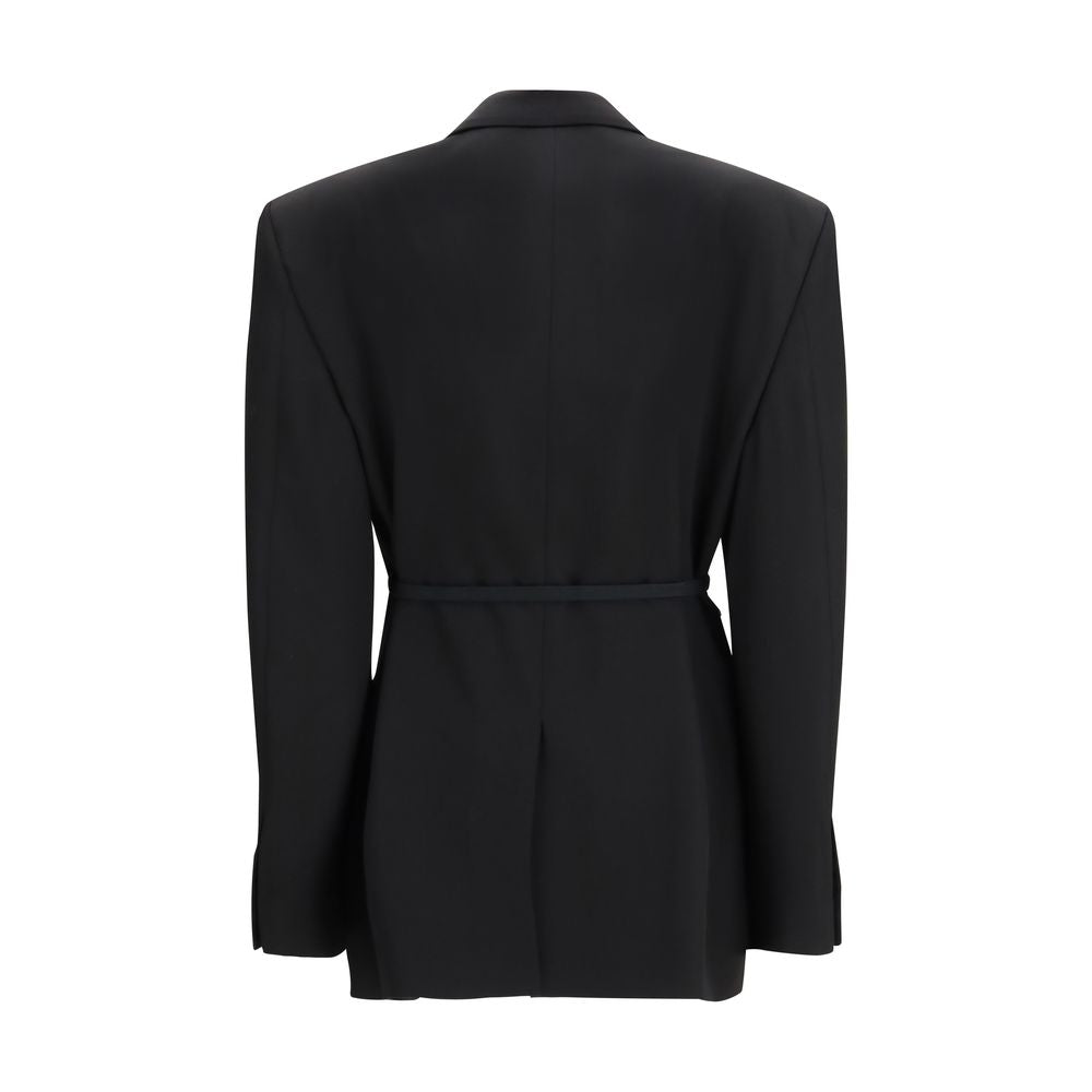 Giacche e cappotti in lana nera Balenciaga