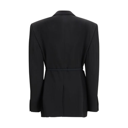 Giacche e cappotti in lana nera Balenciaga
