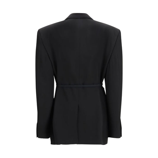 Giacche e cappotti in lana nera Balenciaga