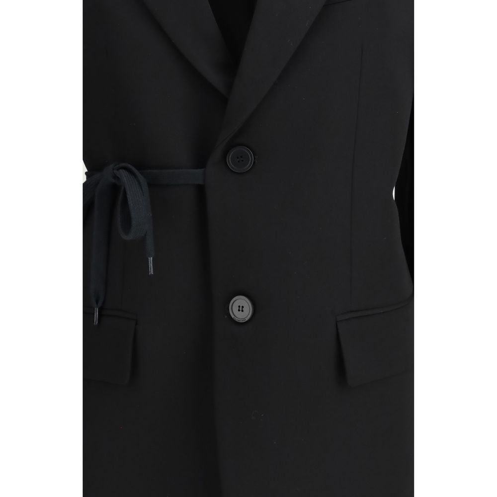 Giacche e cappotti in lana nera Balenciaga