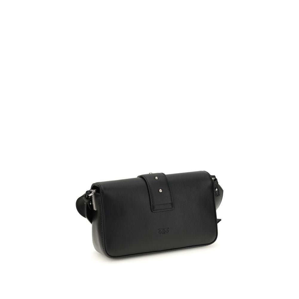 Borsa a tracolla PINKO Bos Taurus in pelle di vitello nera