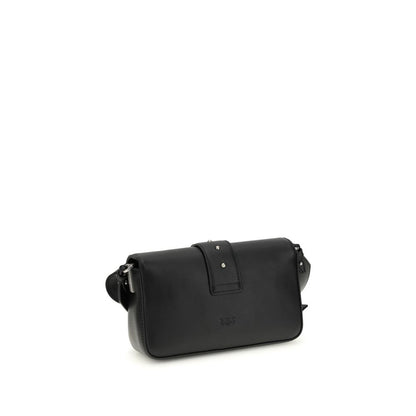 Borsa a tracolla PINKO Bos Taurus in pelle di vitello nera