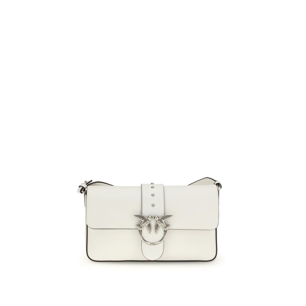 Borsa a tracolla in pelle bianca PINKO