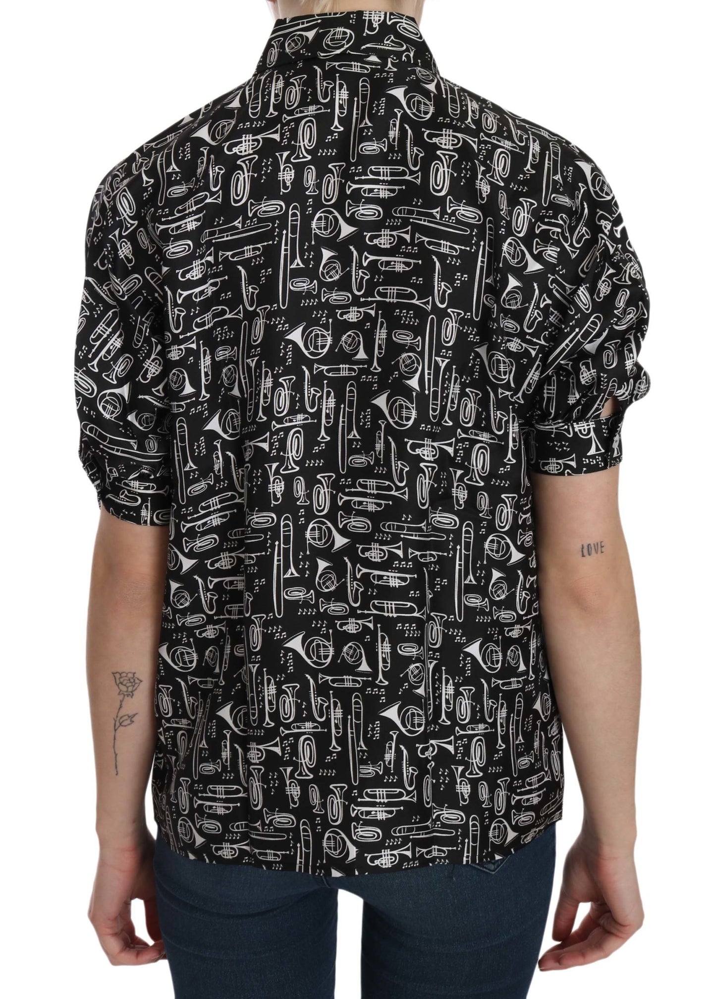 Camicia Dolce &amp; Gabbana con colletto a forma di strumento musicale nero