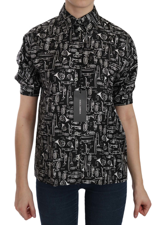 Camicia Dolce &amp; Gabbana con colletto a forma di strumento musicale nero