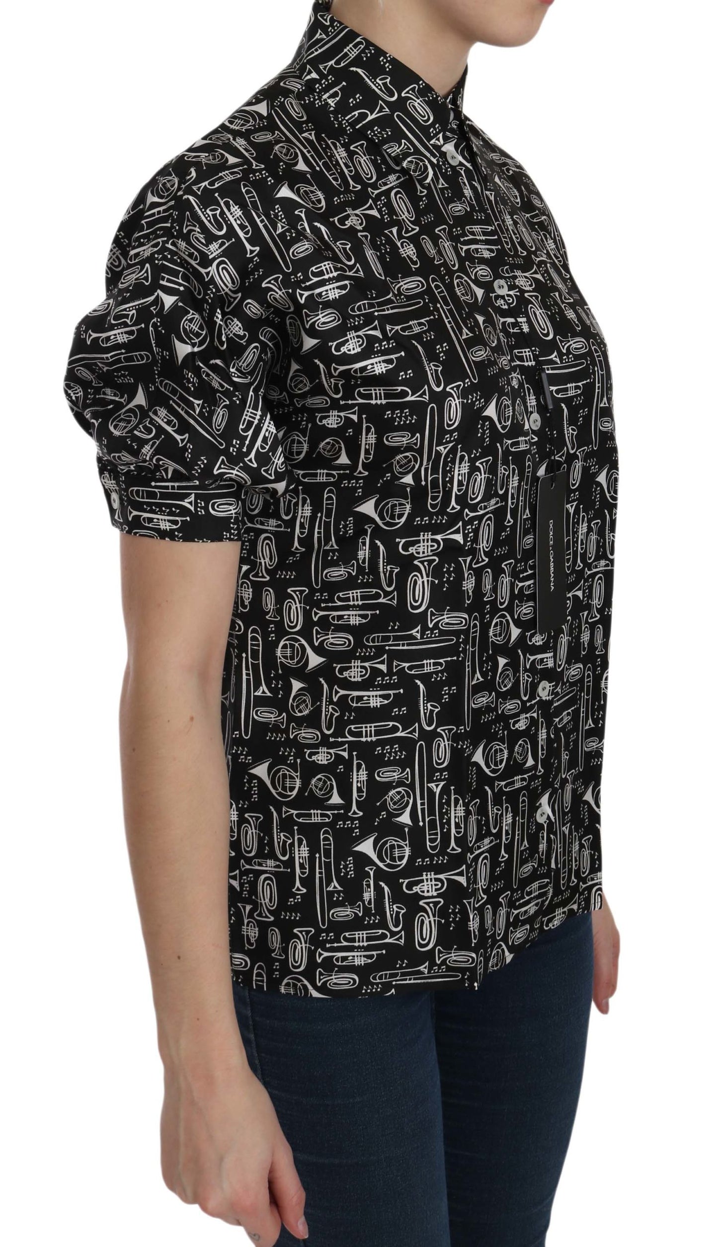 Camicia Dolce &amp; Gabbana con colletto a forma di strumento musicale nero