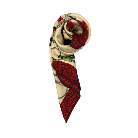 Sciarpa donna in seta beige Borbonese