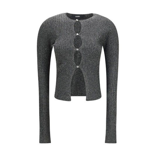 Cardigan in viscosa nera Amiri