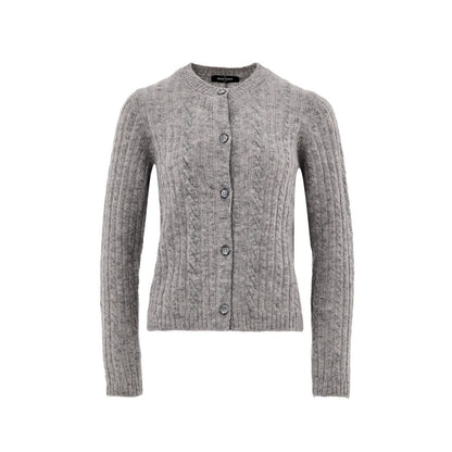 Cardigan in lana grigia Gran Sasso