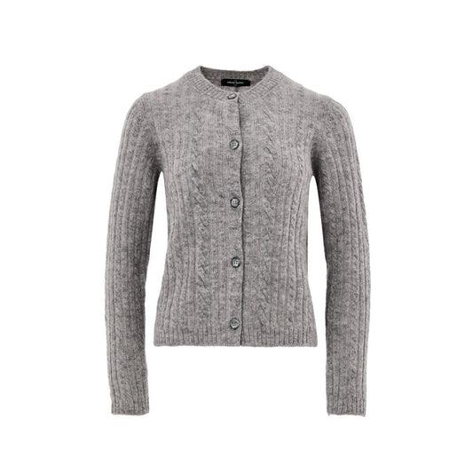 Cardigan in lana grigia Gran Sasso