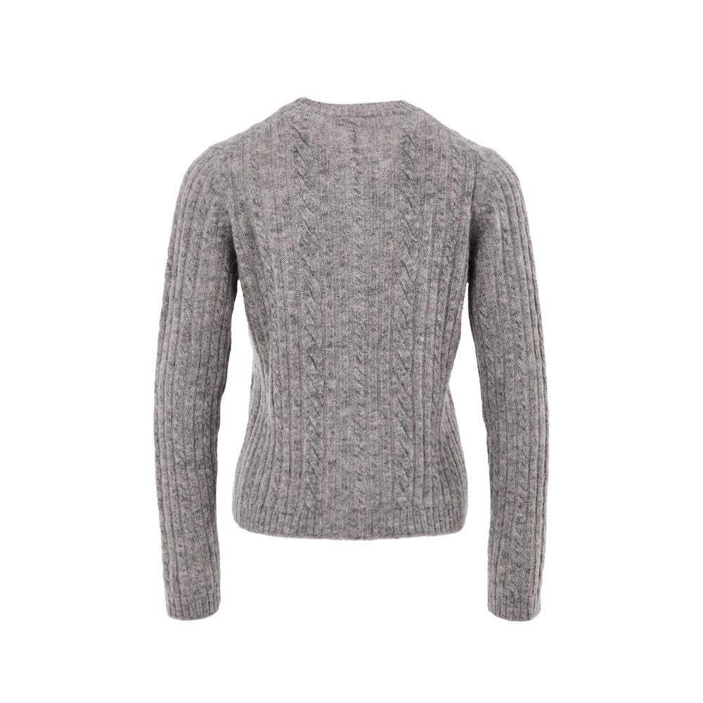 Cardigan in lana grigia Gran Sasso