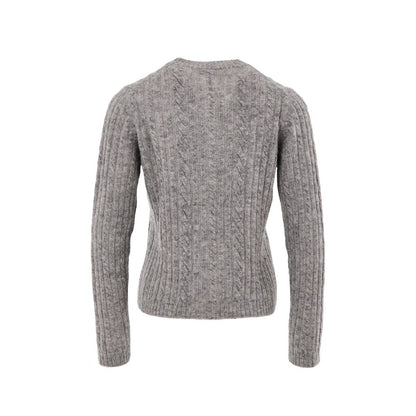 Cardigan in lana grigia Gran Sasso