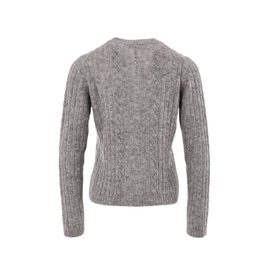 Cardigan in lana grigia Gran Sasso