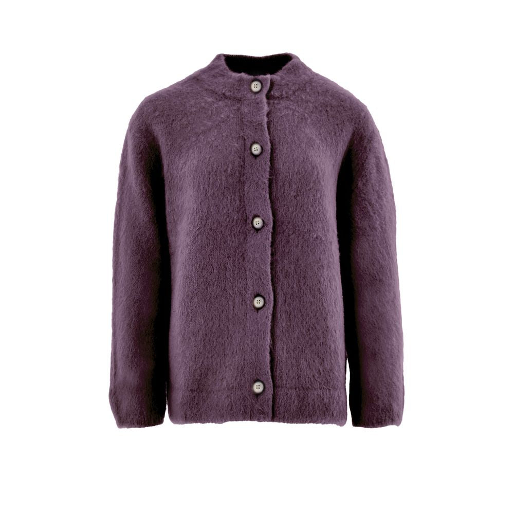 Cardigan in lana bordeaux Gran Sasso