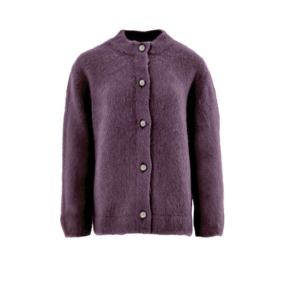 Cardigan in lana bordeaux Gran Sasso