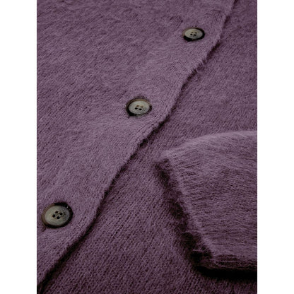 Cardigan in lana bordeaux Gran Sasso