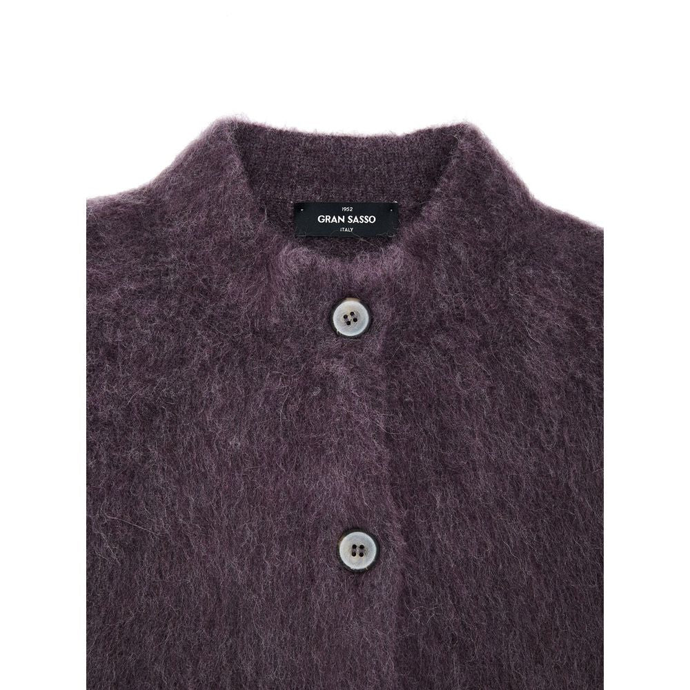 Cardigan in lana bordeaux Gran Sasso