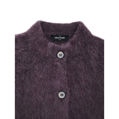Cardigan in lana bordeaux Gran Sasso